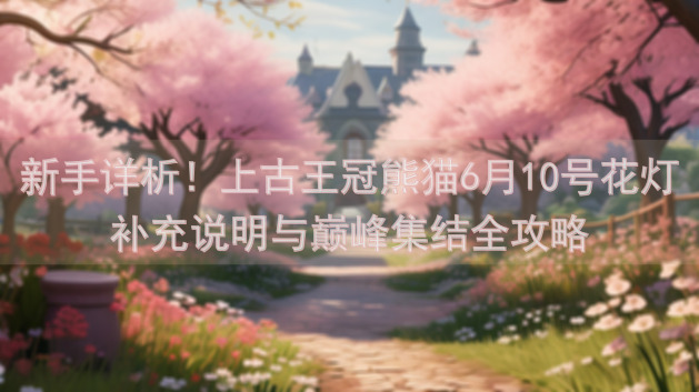 新手详析！上古王冠熊猫6月10号花灯补充说明与巅峰集结全攻略