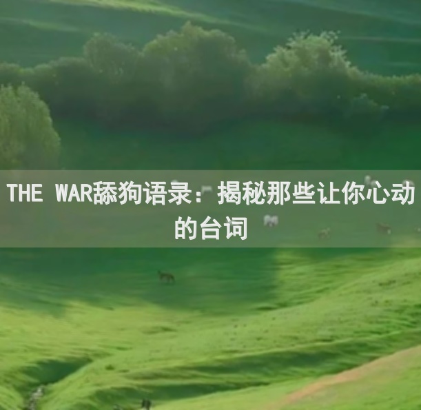 THE WAR舔狗语录：揭秘那些让你心动的台词